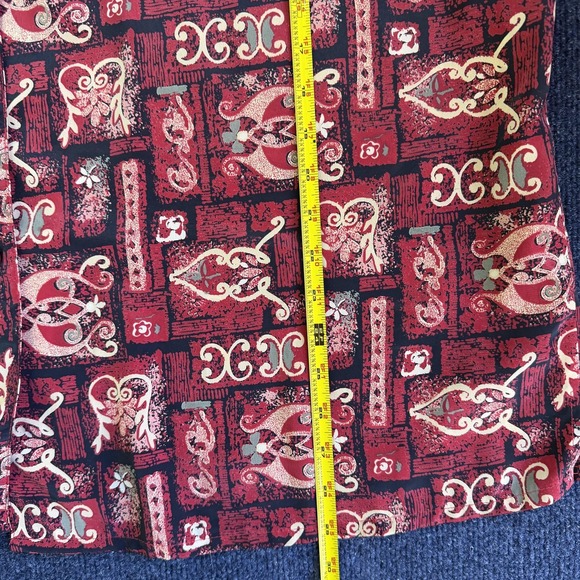 Vintage Fashion Attitudes Button Up Shirt Womens 2X Red Geometric Short Sleeve - Picture 5 of 6